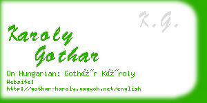 karoly gothar business card